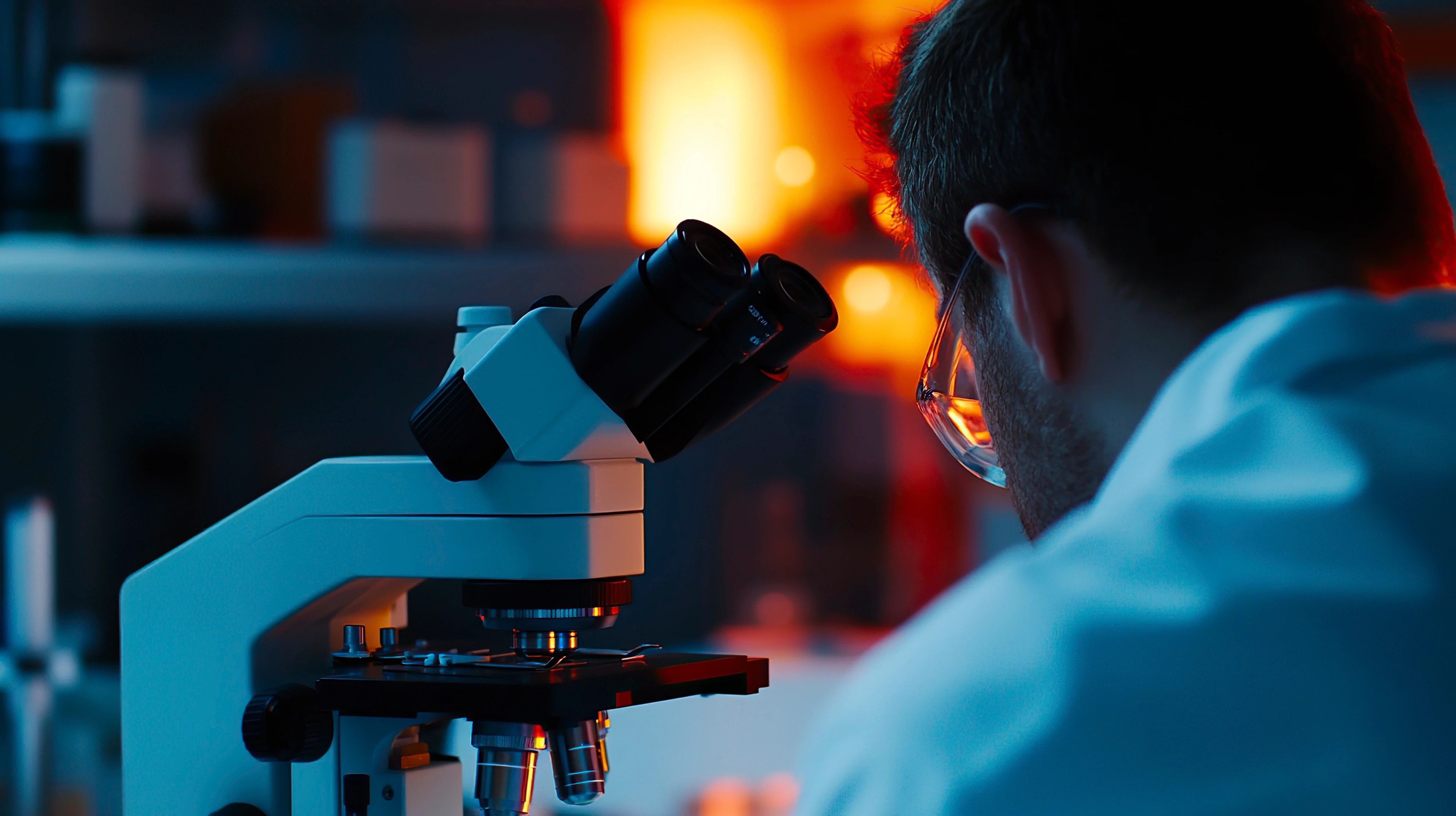 Microscópio no laboratório